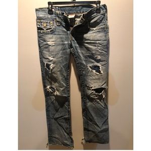 True Religion Distress Blue Jeans Size 28
